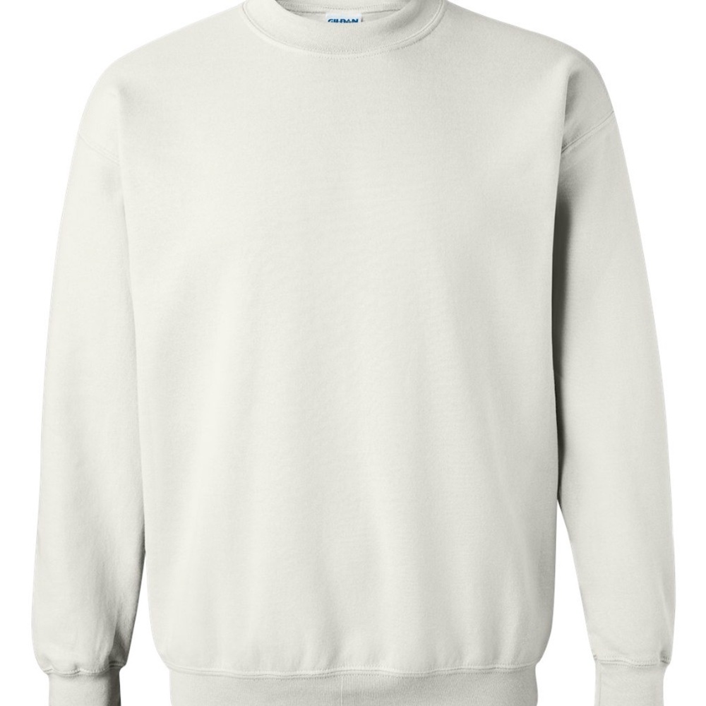 Gildan Unisex White Crewneck Sweatshirt NEW